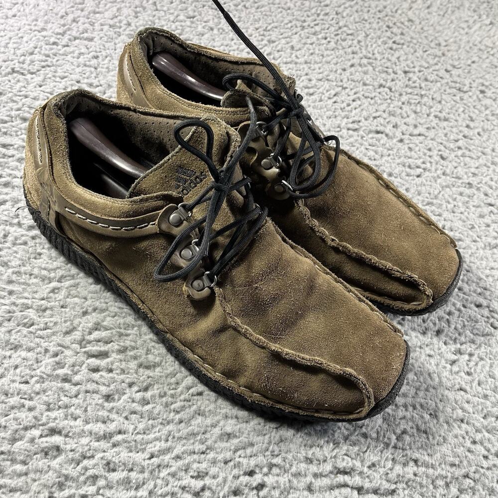 Adidas Brown Suede Moccasin Trail Hiking Shoes Men Size 14 Outdoor Retro